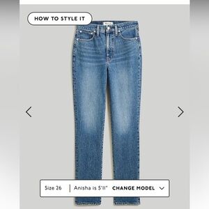 Madewell kepler wash perfect vintage jeans, size 26. Worn once